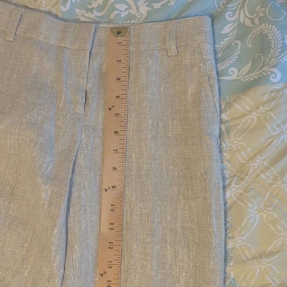 J. Crew 100% Linen Trousers in Light Beige Size 0